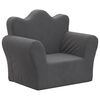 vidaXL Sof&aacute; para ni&ntilde;os felpa suave gris antracita