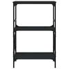 vidaXL Librer&iacute;a de 3 estantes madera ingenier&iacute;a negro 56x35x90,5 cm