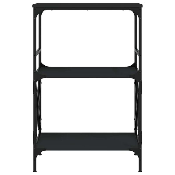 vidaXL Librer&iacute;a de 3 estantes madera ingenier&iacute;a negro 56x35x90,5 cm