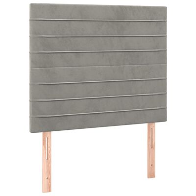 vidaXL Cama box spring con colchón terciopelo gris claro 120x200 cm