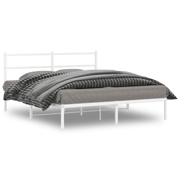 vidaXL Estructura cama sin colchón con cabecero metal blanco 150x200cm