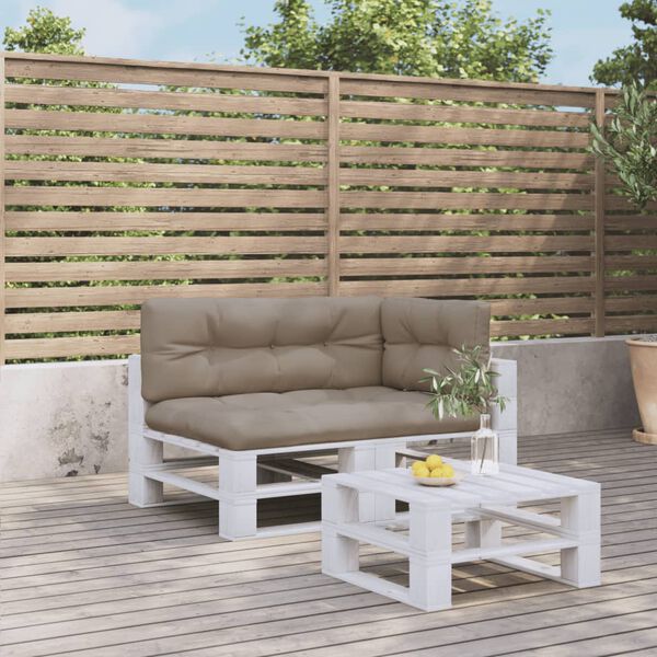 vidaXL Cojines para palets 3 unidades tela gris taup&eacute;