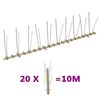vidaXL Set de 2 hileras de pinchos contra p&aacute;jaros y palomas 20 uds 10m