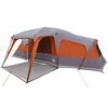 vidaXL Tienda familiar con porche 9 personas impermeable gris naranja