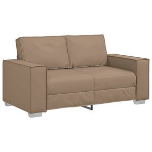 vidaXL Sof&aacute; de dos plazas Capuchino 160 cm Cuero sint&eacute;tico