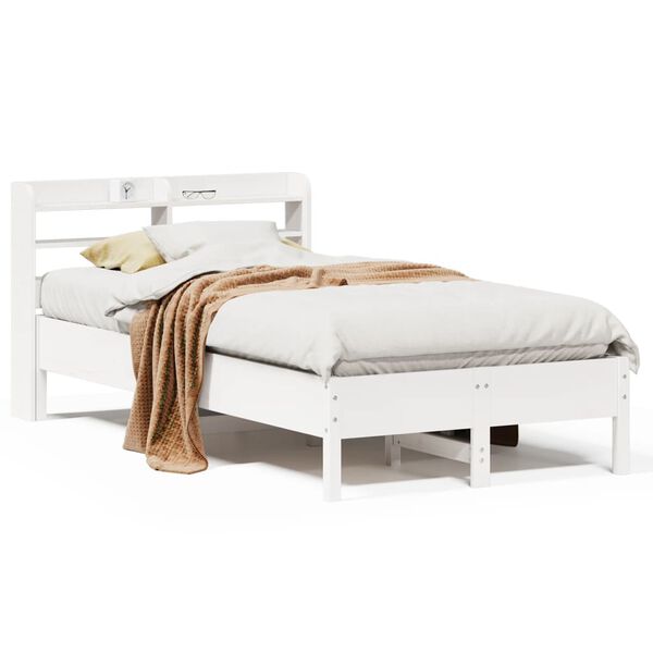 vidaXL Estructura de cama sin colch&oacute;n madera de pino blanca 120x200 cm