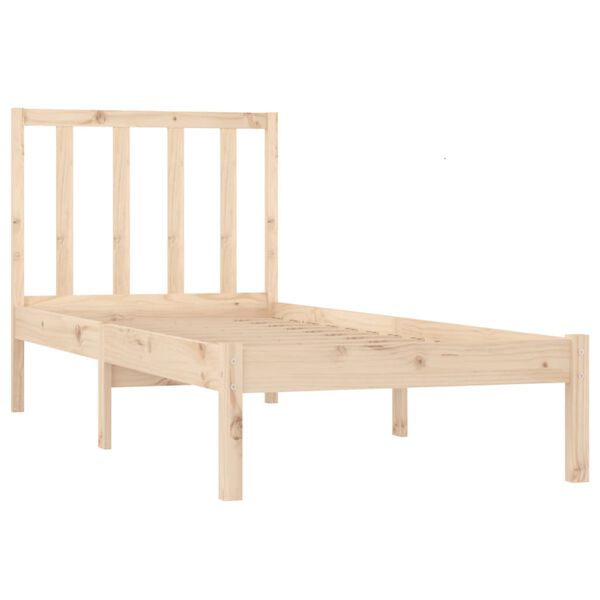 vidaXL Estructura de cama sin colch&oacute;n madera maciza pino 75x190 cm