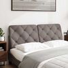 vidaXL Cabecero de cama acolchado tela gris taup&eacute; 140 cm