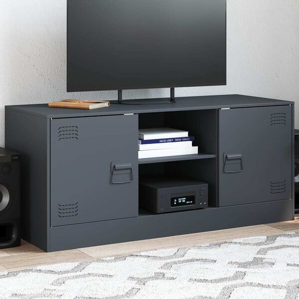 vidaXL Mueble para TV de acero gris antracita 99x39x44 cm
