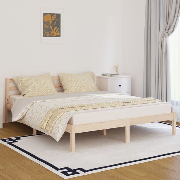 vidaXL Estructura de cama sin colch&oacute;n madera maciza de pino 160x200 cm