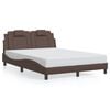vidaXL Estructura de cama Viana sin colch&oacute;n cuero sint&eacute;tico marr&oacute;n 120x200cm