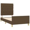 vidaXL Estructura de cama sin colch&oacute;n tela marr&oacute;n oscuro 90x190 cm