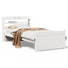vidaXL Estructura de cama con cabecero madera pino blanco 75x190 cm