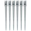 vidaXL Picas de tierra 6 uds acero galvanizado plateado 8x8x91 cm
