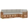 vidaXL Conjunto de sof&aacute;s de exterior 5 uds. Gris Natural y Claro