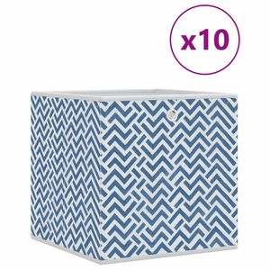 vidaXL Cajas almacenaje plegables 10 uds no tejida azul 32x32x32 cm
