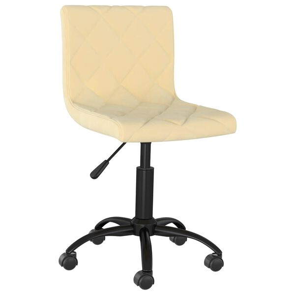 vidaXL Silla de comedor giratoria de terciopelo crema