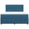 vidaXL Cama box spring con colch&oacute;n terciopelo azul 180x200 cm