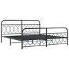 vidaXL Estructura cama sin colchón con estribo metal negro 200x200 cm