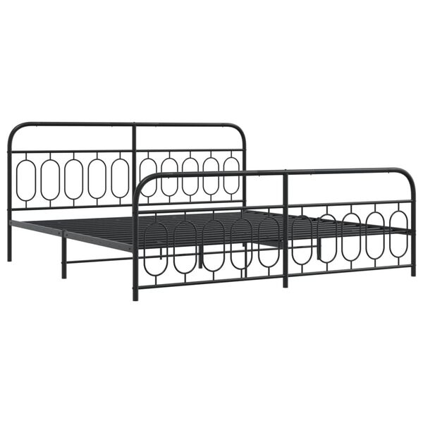 vidaXL Estructura cama sin colchón con estribo metal negro 200x200 cm