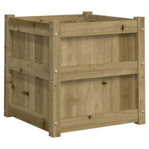 vidaXL Jardinera madera maciza de pino impregnada 50x50x50 cm