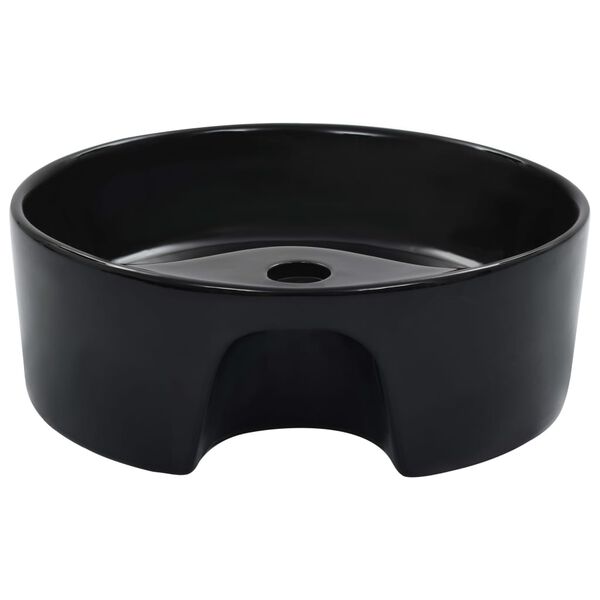 vidaXL Lavabo con rebosadero 36x13 cm cer&aacute;mica negro