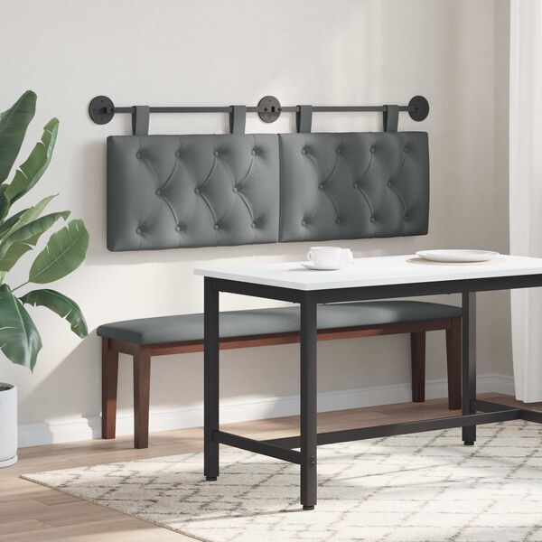 vidaXL Cabecera Colgante Gris oscuro 150 x 55 x 7 cm tela