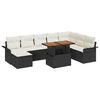 vidaXL Conjunto de sof&aacute; de jard&iacute;n 9 uds. Negro y crema