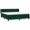 vidaXL Cama box spring con colch&oacute;n terciopelo verde oscuro 160x200 cm