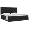 vidaXL Cama con almacenamiento y colch&oacute;n Negro 200 x 200 cm Poli&eacute;ster