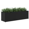 vidaXL Jardineras con 3 maceteros 2 uds rat&aacute;n PE negro 105x30x32 cm