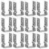 vidaXL Anclajes de valla 12 uds acero galvanizado plateado9x6x15 cm