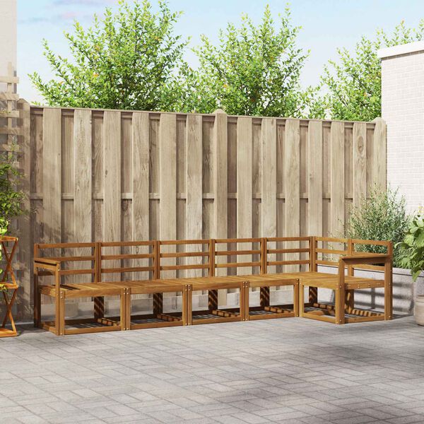 vidaXL Conjunto de sof&aacute;s de exterior 6 pcs Natural