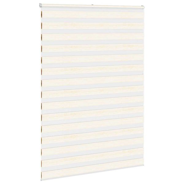vidaXL Estor cebra beige m&aacute;rmol tejido ancho 155,9 cm poli&eacute;ster