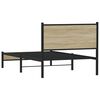 vidaXL Estructura de cama sin colch&oacute;n metal roble ahumado 100x190 cm
