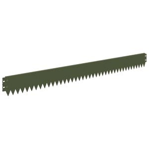 vidaXL Borde de C&eacute;sped 10 uds. 103 x 10 cm Acero Verde oliva