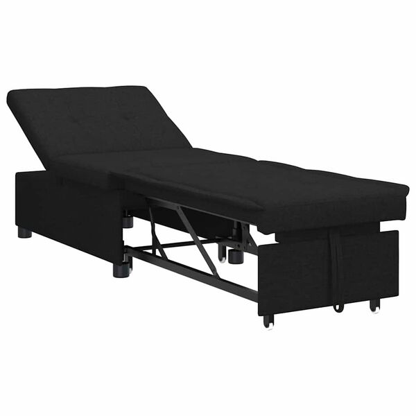 vidaXL Sof&aacute; cama desplegable Negro 194 x 50 x 82 cm tela