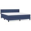 vidaXL Cama box spring con colch&oacute;n tela azul 160x200 cm