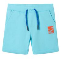 Pantalones cortos infantiles con cordón color aguamarina 92