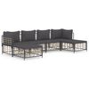 vidaXL Juego de muebles de jard&iacute;n 6 pzas cojines antracita rat&aacute;n PE