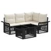 vidaXL Conjunto de sof&aacute;s de jard&iacute;n 5 uds. Negro y Blanco Crema