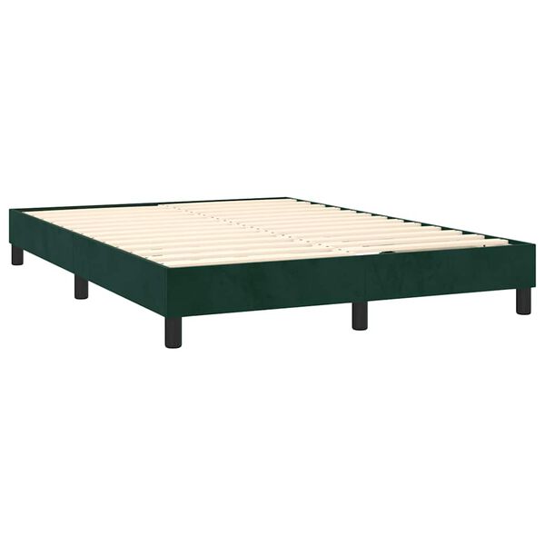 vidaXL Cama box spring con colch&oacute;n terciopelo verde oscuro 140x200 cm