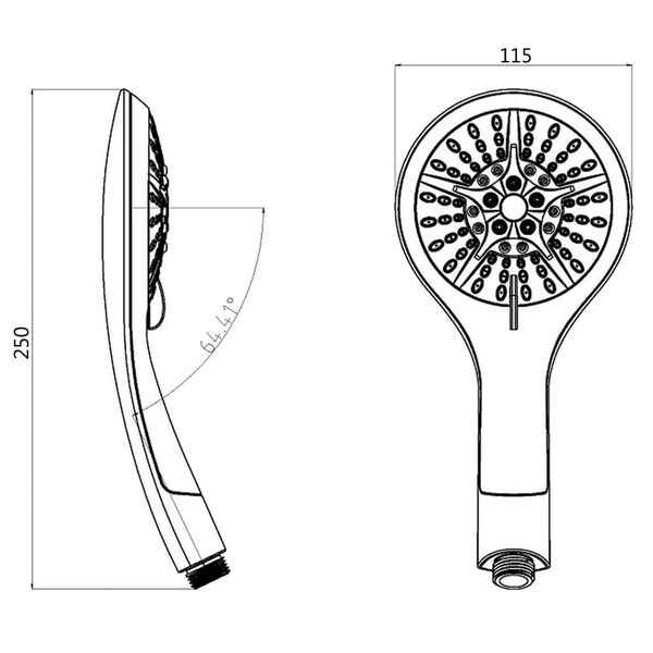 SCH&Uuml;TTE Ducha de mano 5 funciones BROADWAY cromo negro