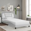 vidaXL Cama con colch&oacute;n Hvar cuero sint&eacute;tico blanco 100x200 cm