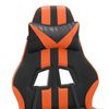 vidaXL Silla gaming cuero sint&eacute;tico negro y naranja
