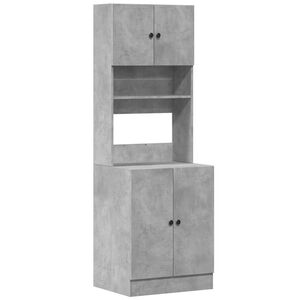 vidaXL Mueble de cocina madera ingenier&iacute;a gris hormig&oacute;n 60x50x180 cm