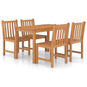 vidaXL Conjunto de comedor de jard&iacute;n de 5 piezas, 120 x 70 cm, madera maciza de teca