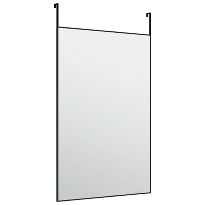 vidaXL Espejo de puerta cristal y aluminio negro 50x80 cm