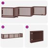 vidaXL Puerta de perros plegable 6 paneles madera &aacute;lamo marr&oacute;n 480 cm