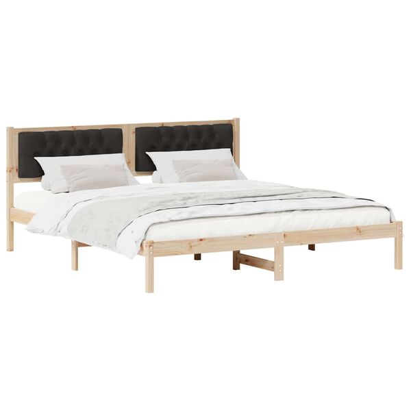 vidaXL Estructura de cama Negro 160 x 200 cm Madera de pino macizo